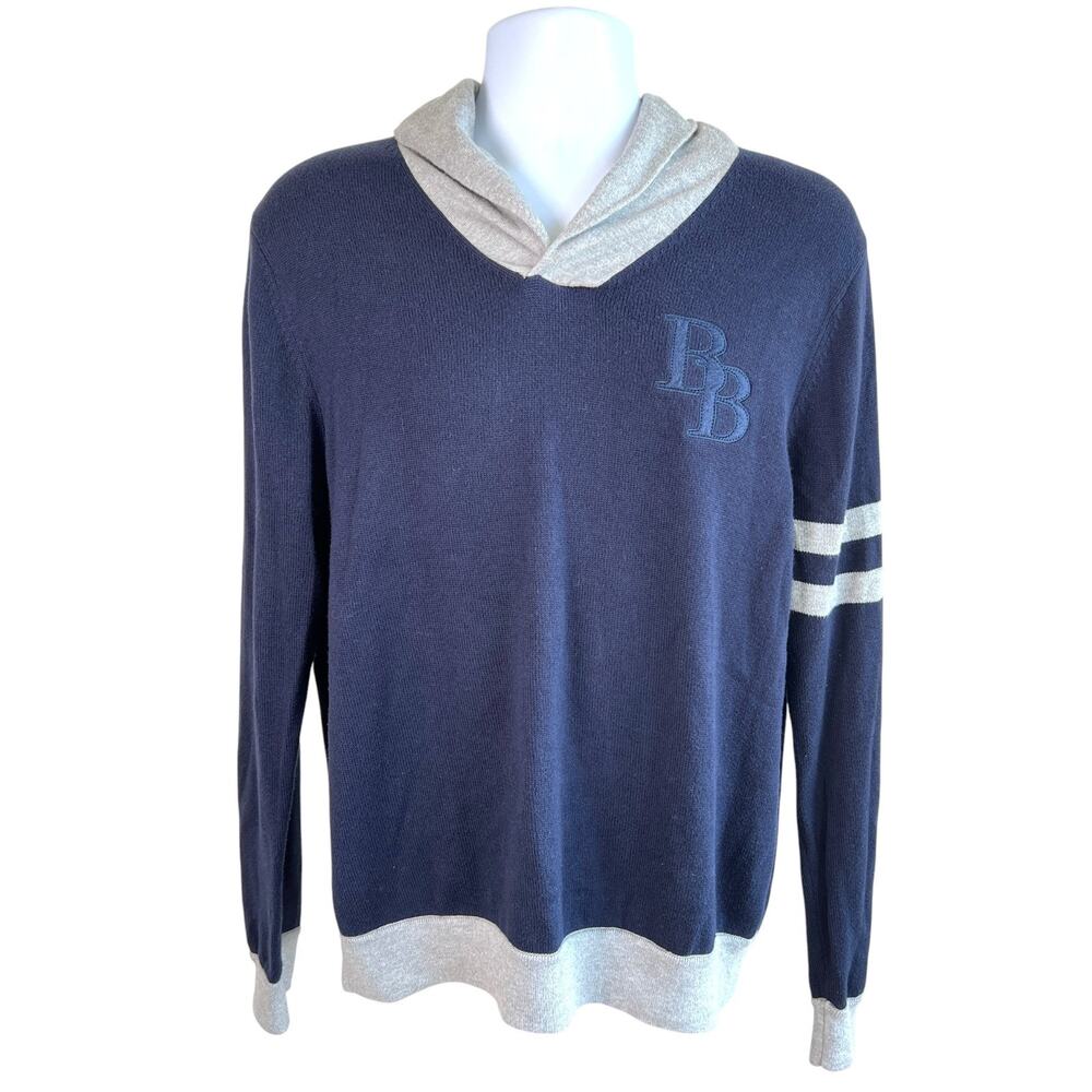 Brooks Brothers Mens‎ Cotton Varsity Shawl Collar Sweater Blue Size Large Preppy